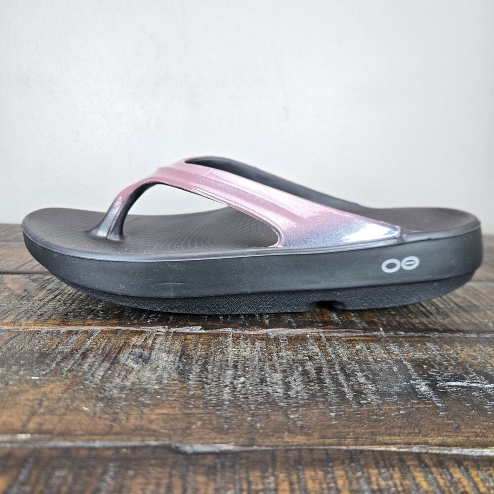 NEW Oofos Oolala Womens Size 9 Recovery Slip-On Flip Flops Sandals Rosewood - Picture 7 of 12